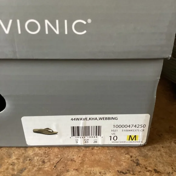 Vionic Men's Flip Flop Size 10 44Wave Webbing Green Gray - Picture 5 of 6